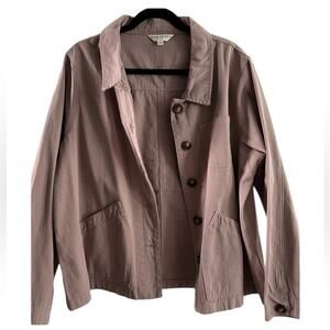 NWOT DownEast 100% Cotton Mauve Jacket Two Front Pockets Button Down Size XXL